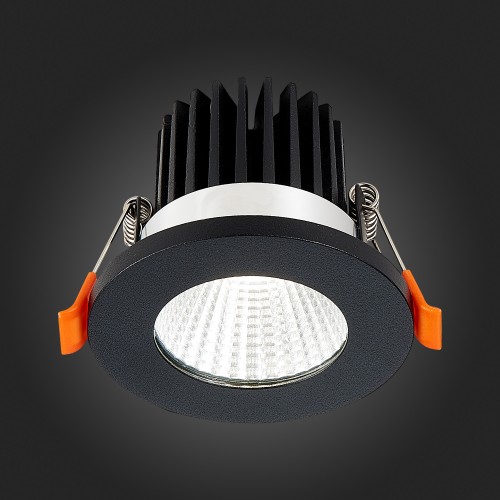 ST704.448.10 Св-к встр. Черный LED 1*10W 4000K 900Lm Ra>90 38° IP20 D80xH60 170-240V Встраиваемые светильники