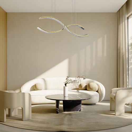 SL6206.303.44 Светильник подвесной ST-Luce Латунь/Прозрачный LED 1*44W 3000K ACENO
