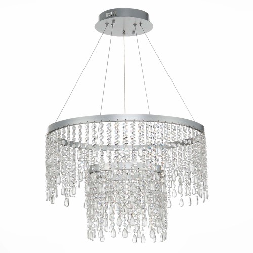 SL6201.103.55 Люстра подвесная ST-Luce Серебристый/Прозрачный LED 1*55W 3000K/4000K/6000K VEGA